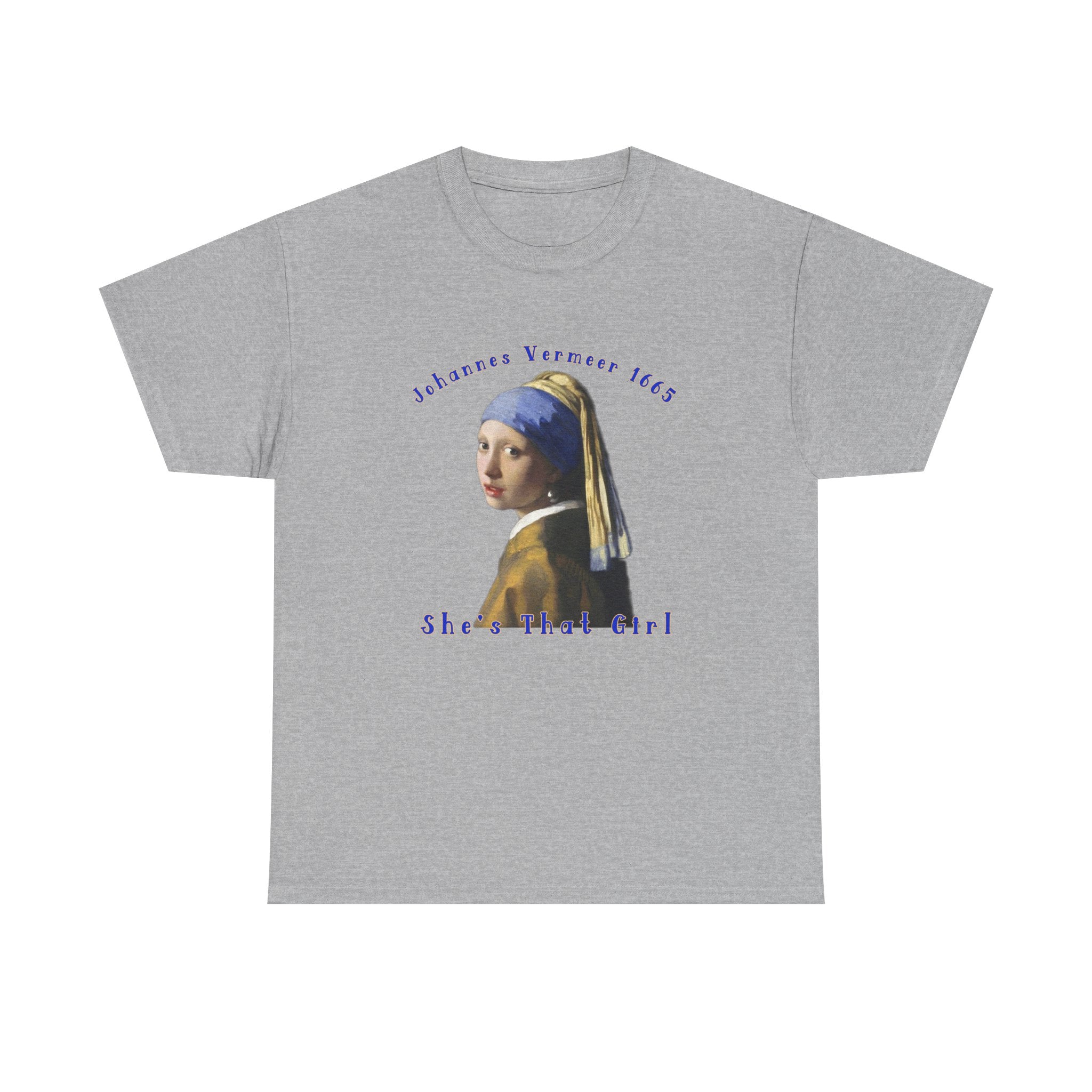 100% Cotton T Shirt with Girl with a Pearl Earring Art print.