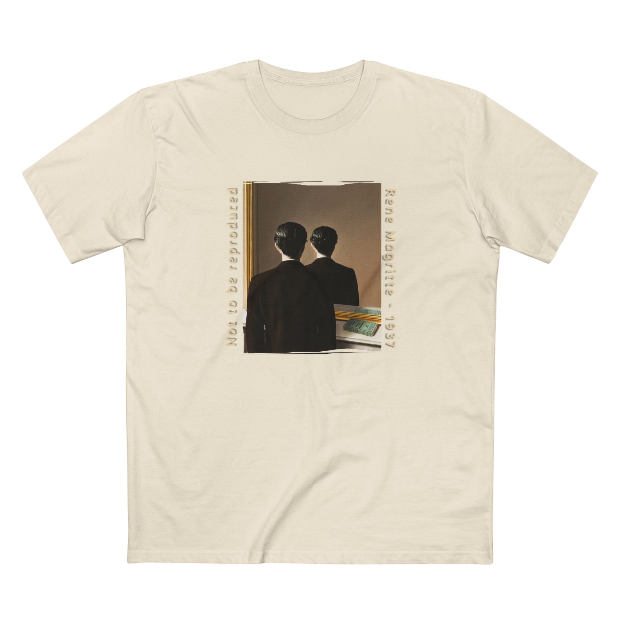 Pre Shrunk Combed Cotton T shirt with Magritte Art print.