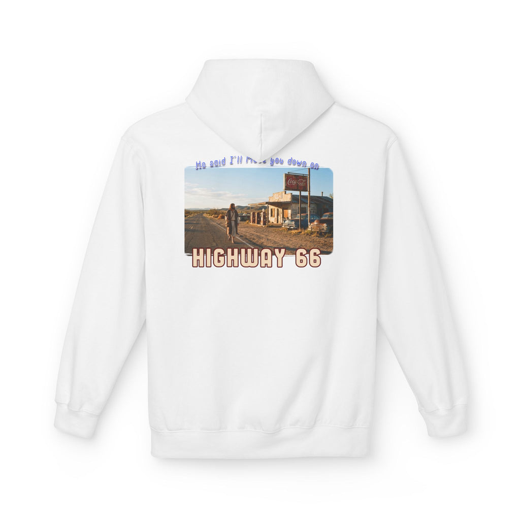 Hoodie — Vintage 'Highway 66' Road Trip on 80?20 cotton blend.