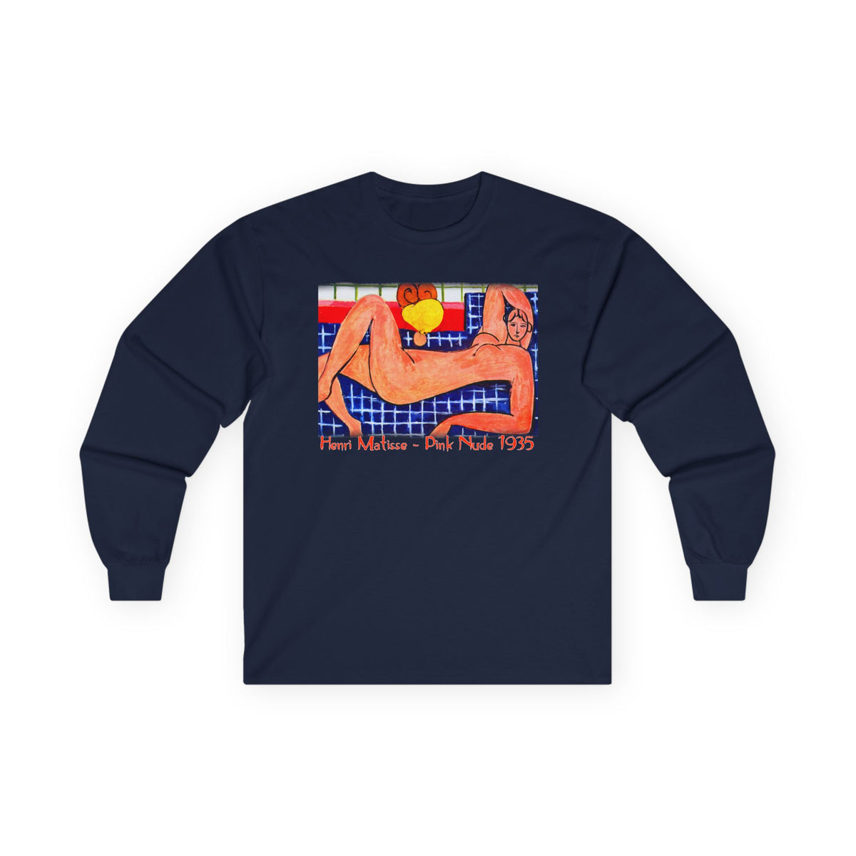 Pink Nude Henri Matisse Art print on long sleeve cotton T shirt