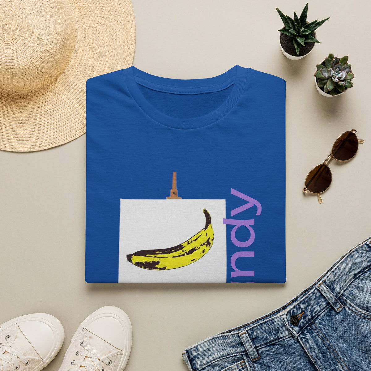 Warhol and the Velvet Underground Pop Art print on unisex Cotton T shirt with ribbed collar.