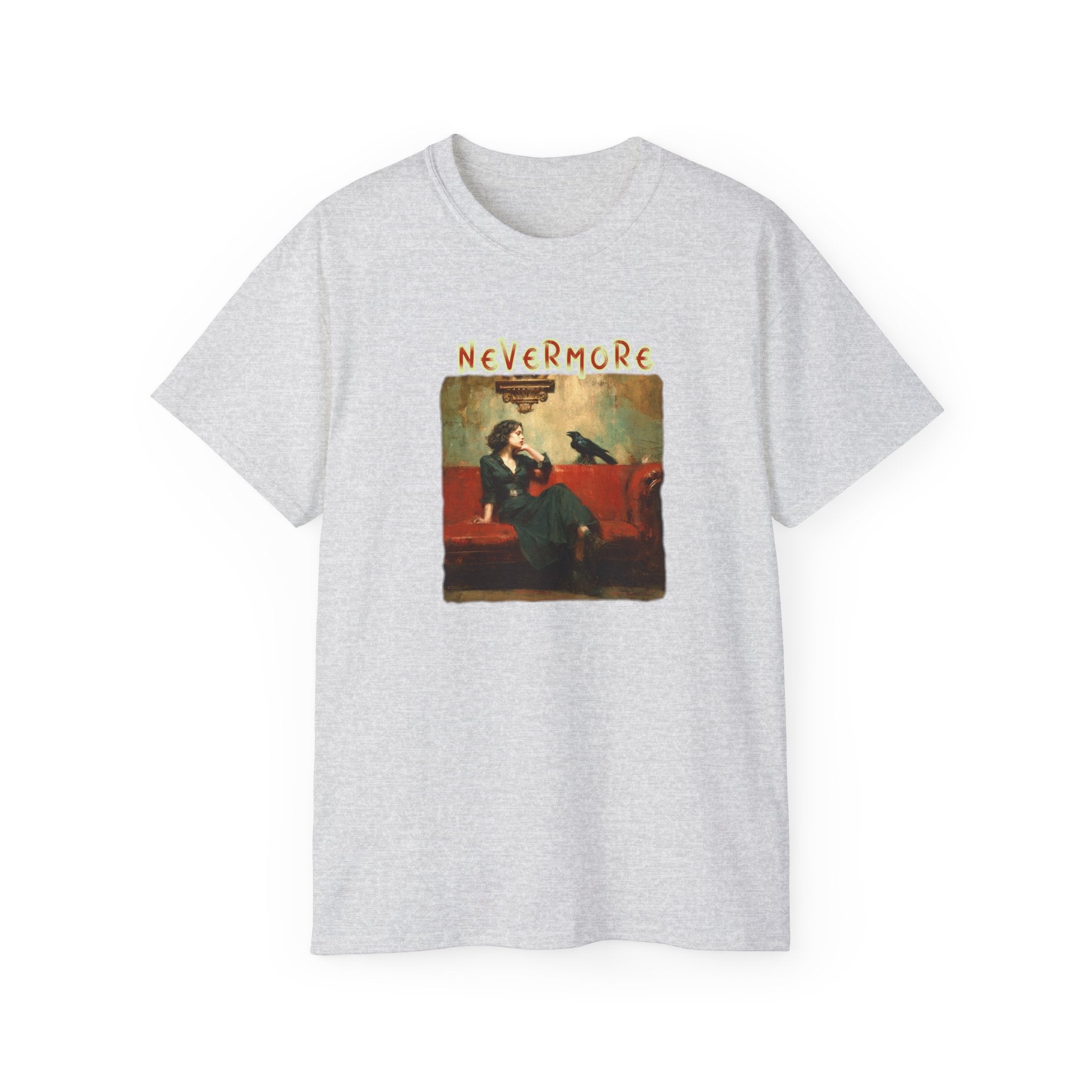 'Nevermore' Raven T-shirt — Edgar Allan Poe. Soft thick cotton Art print T-Shirt
