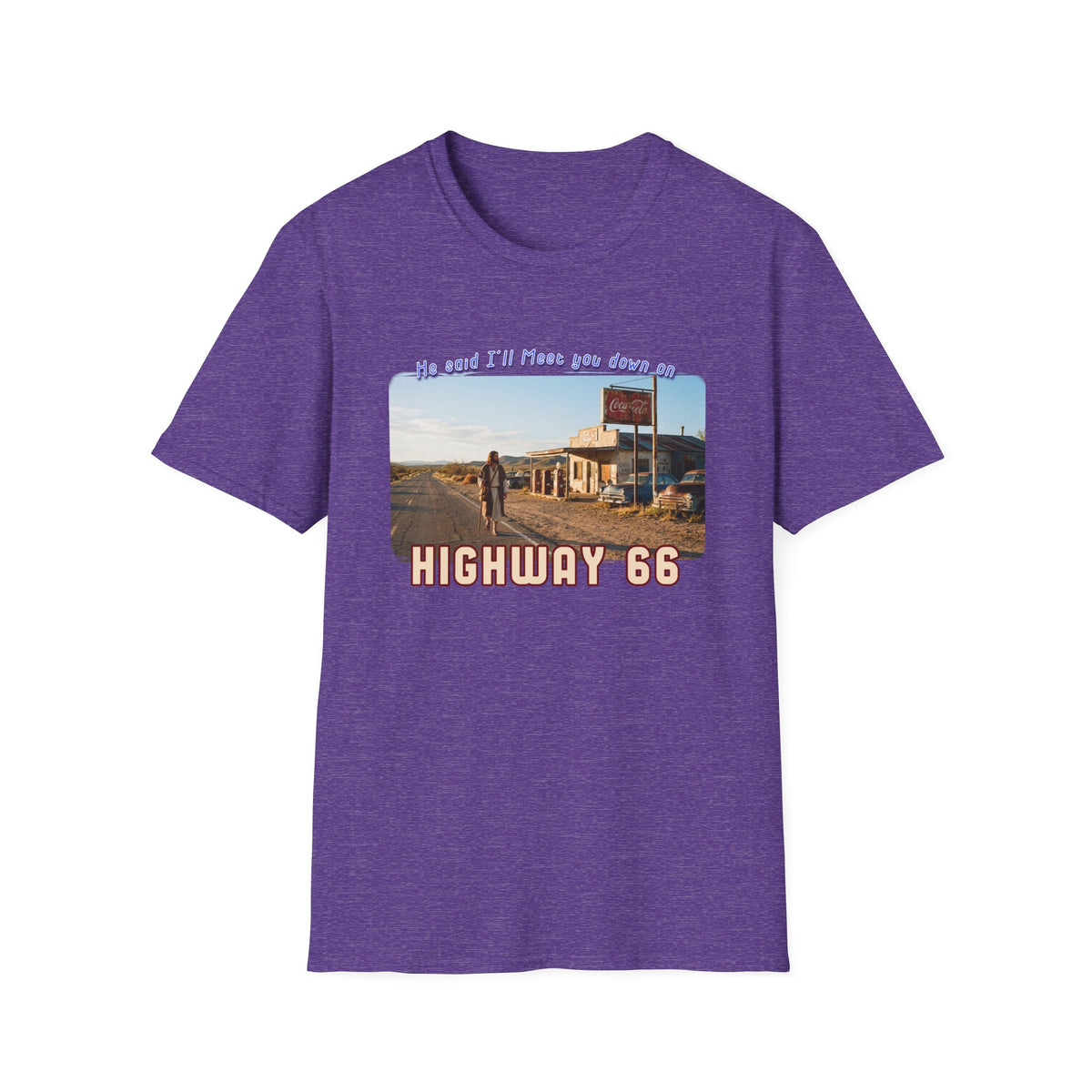 Le Roi sur la Route 66 - Impression d'art sur T-shirt en coton léger