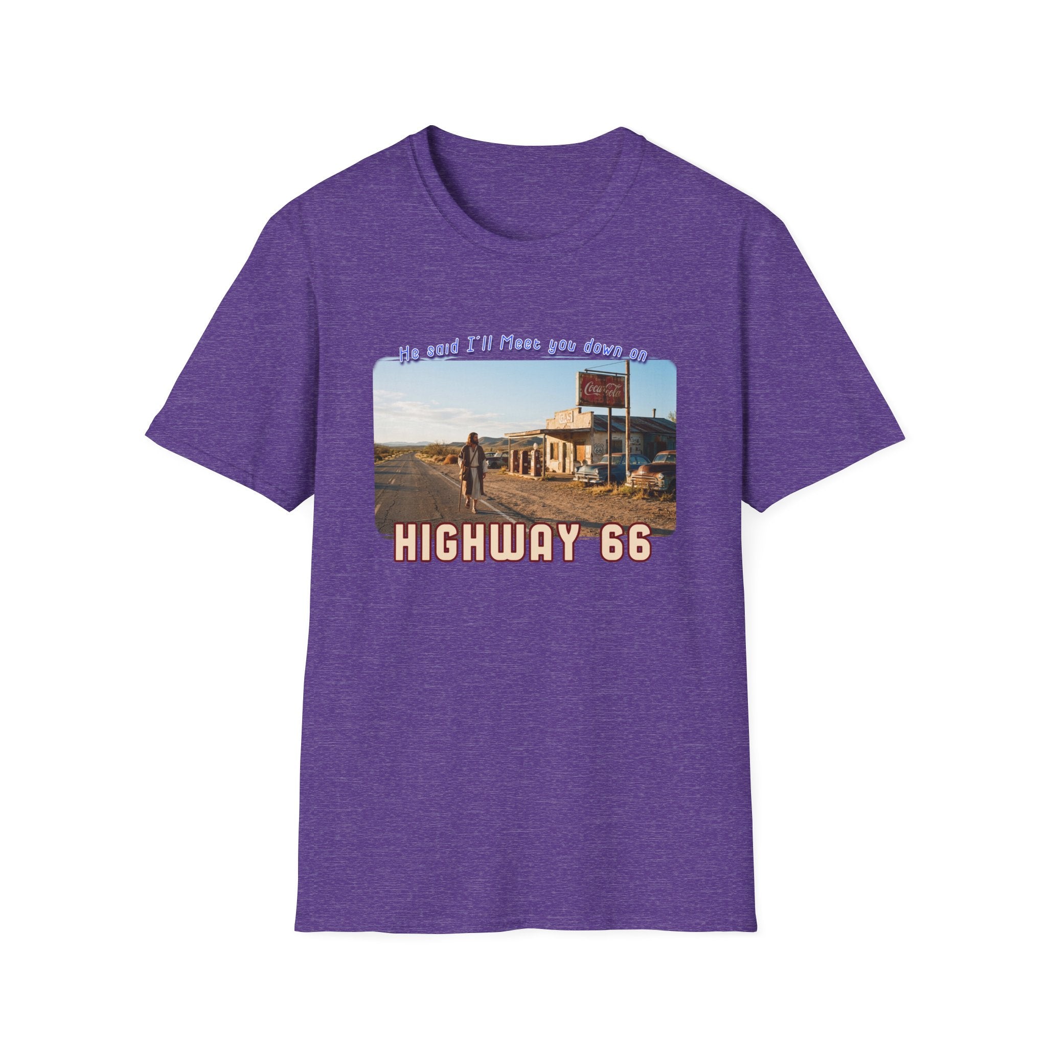 The King on Highway 66 Art print on Lightweight cotton T-Shirt