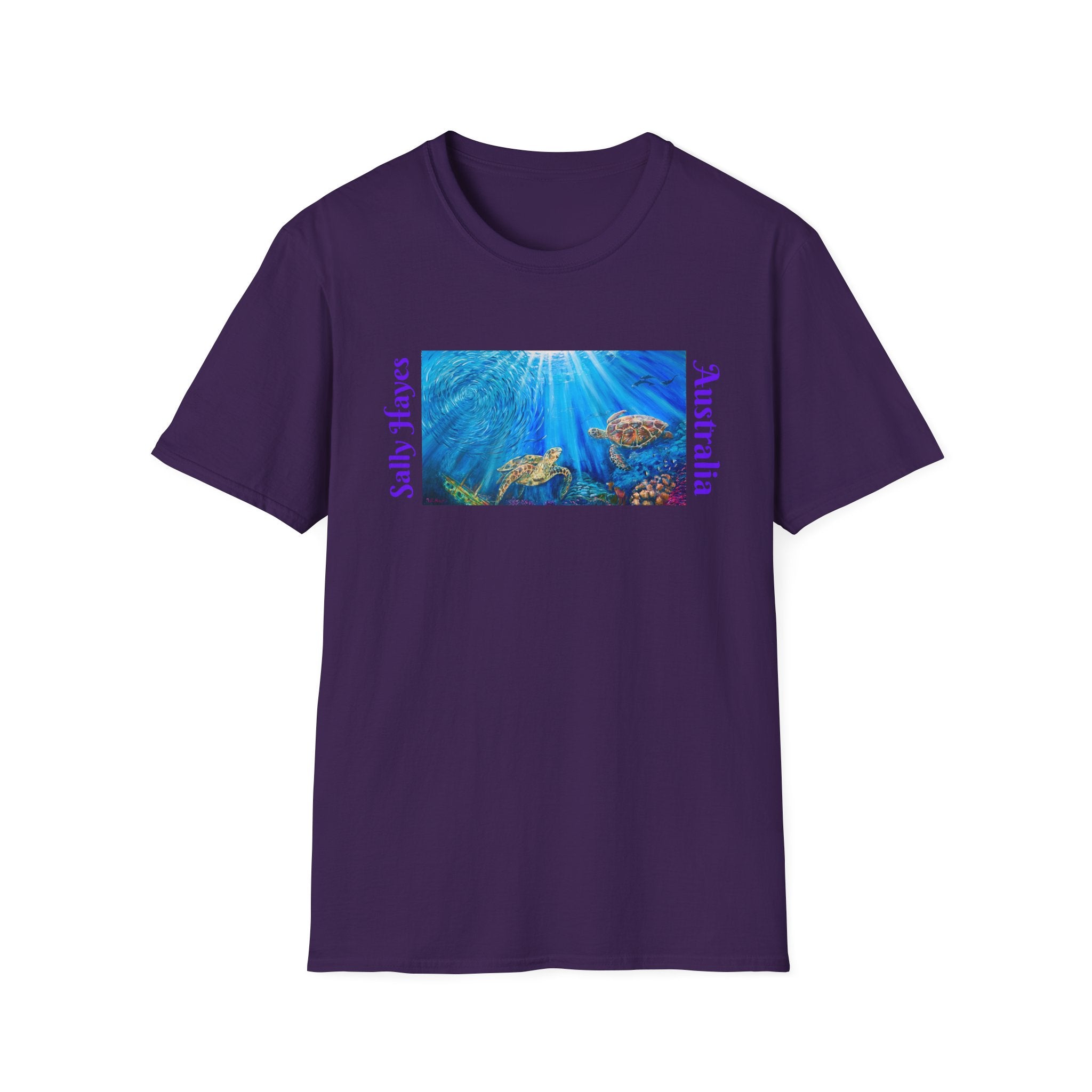 Unisex Softstyle T-Shirt with Sally Hayes Great Barrie Reef Art print