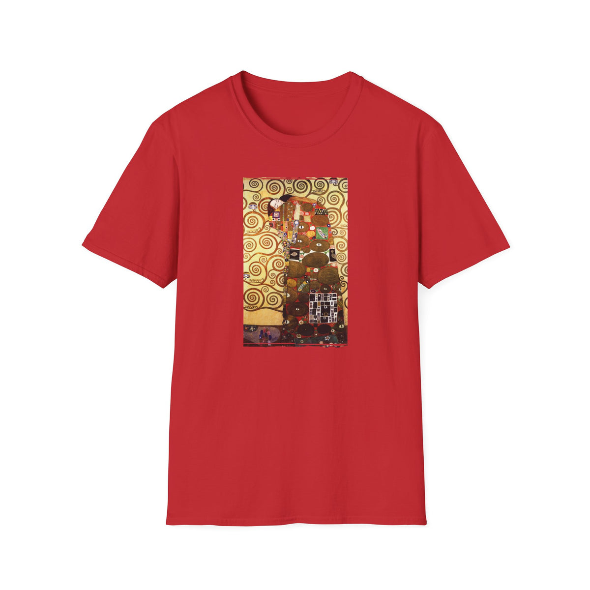 Klimt-Inspired 'The Kiss' Art Print on 100% lightweight cotton T-Shirt
