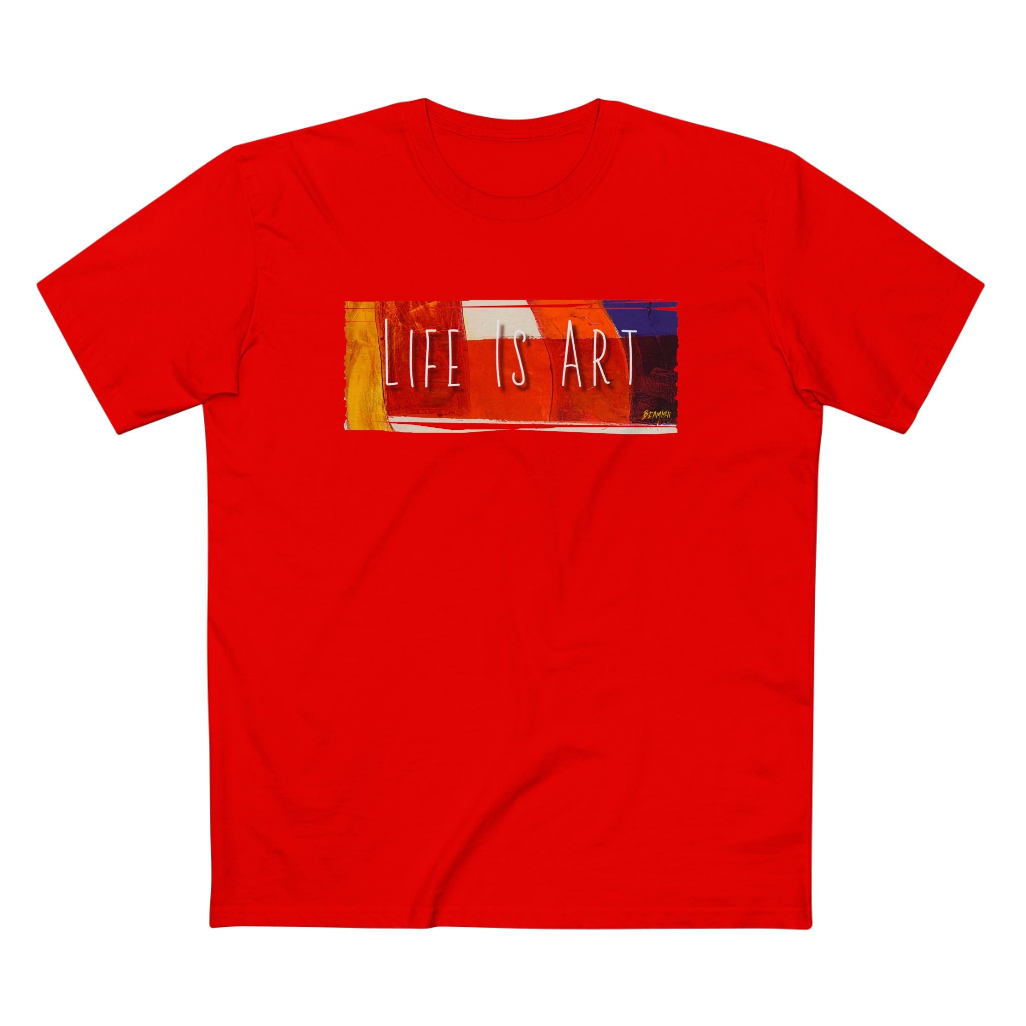 Pre Shrunk Combed Cotton T shirt with 'Life is Art' Art print design.