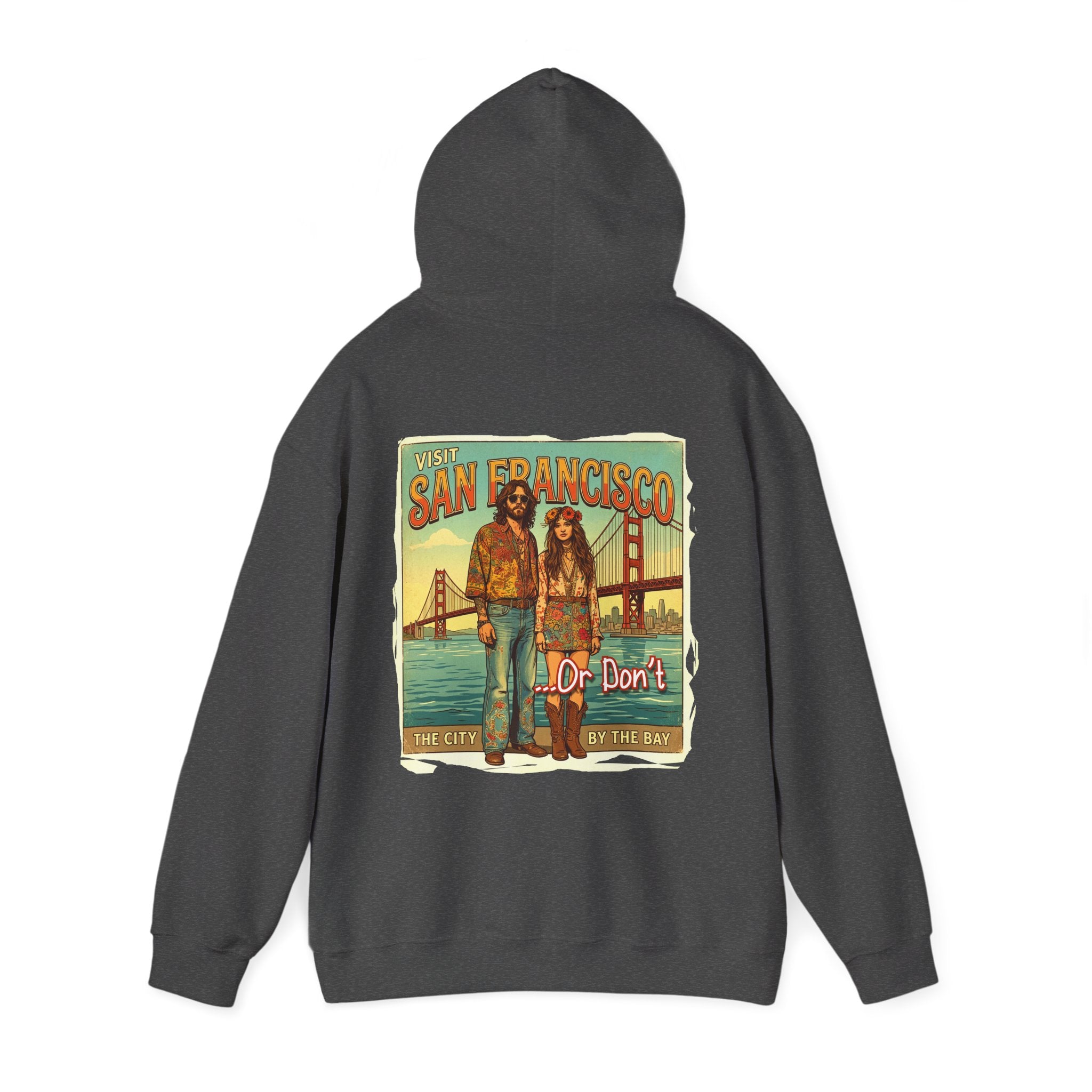 - 'Visit San Francisco' Retro Travel hoodie with Art print.