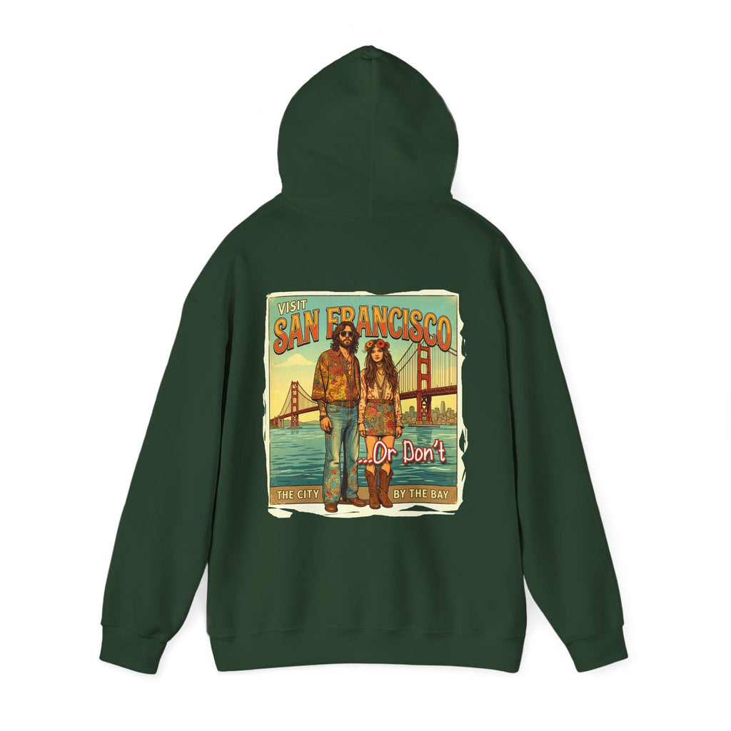 - 'Visit San Francisco' Retro Travel hoodie with Art print.