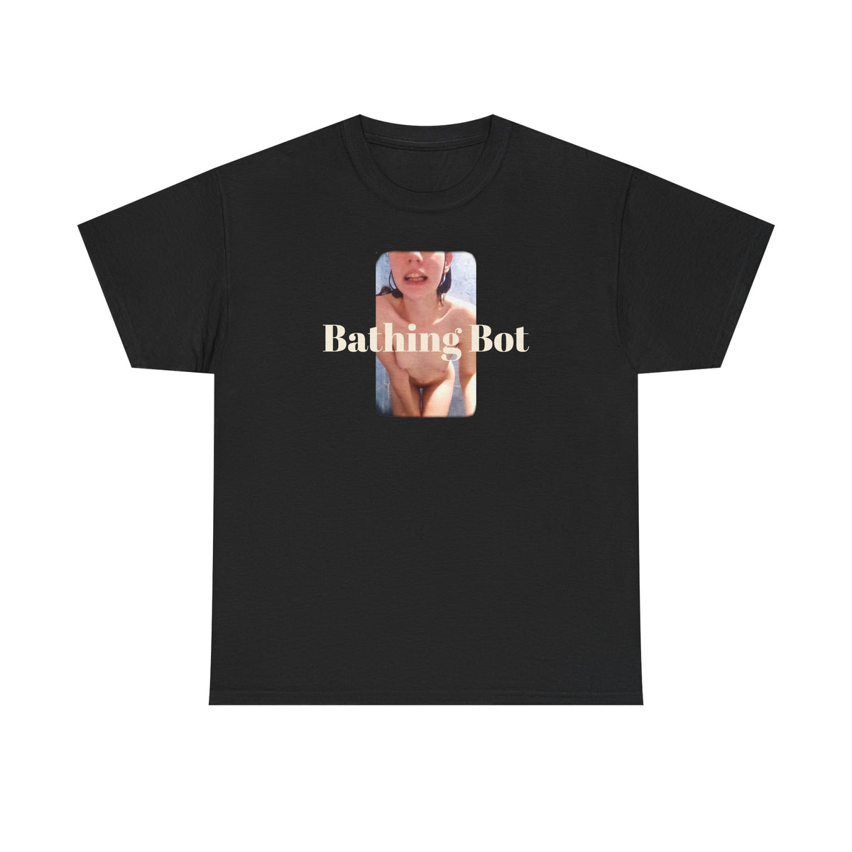 Bathing Bot T‑Shirt — Retro Photo Graphic nude on a heavy cotton T shirt