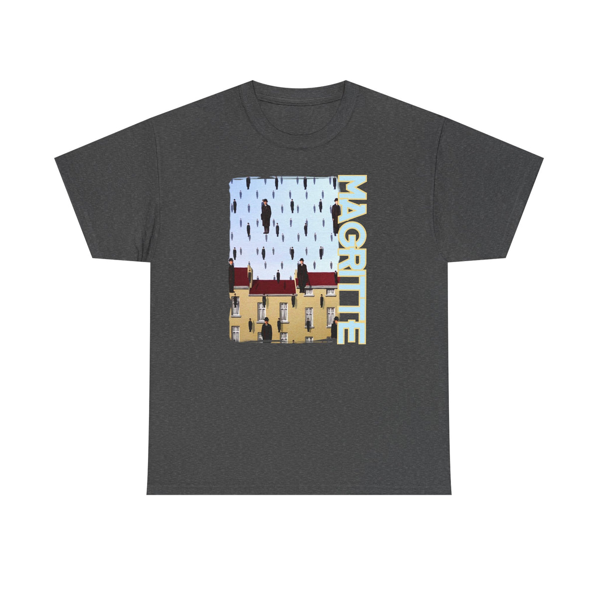 Magritte 'Golconda' Art print on 100% heavy cotton T shirt.