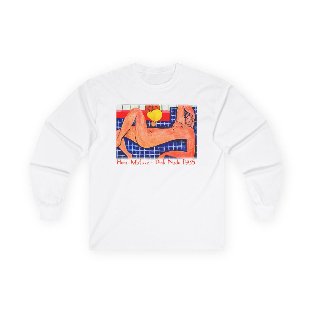 Pink Nude Henri Matisse Art print on long sleeve cotton T shirt