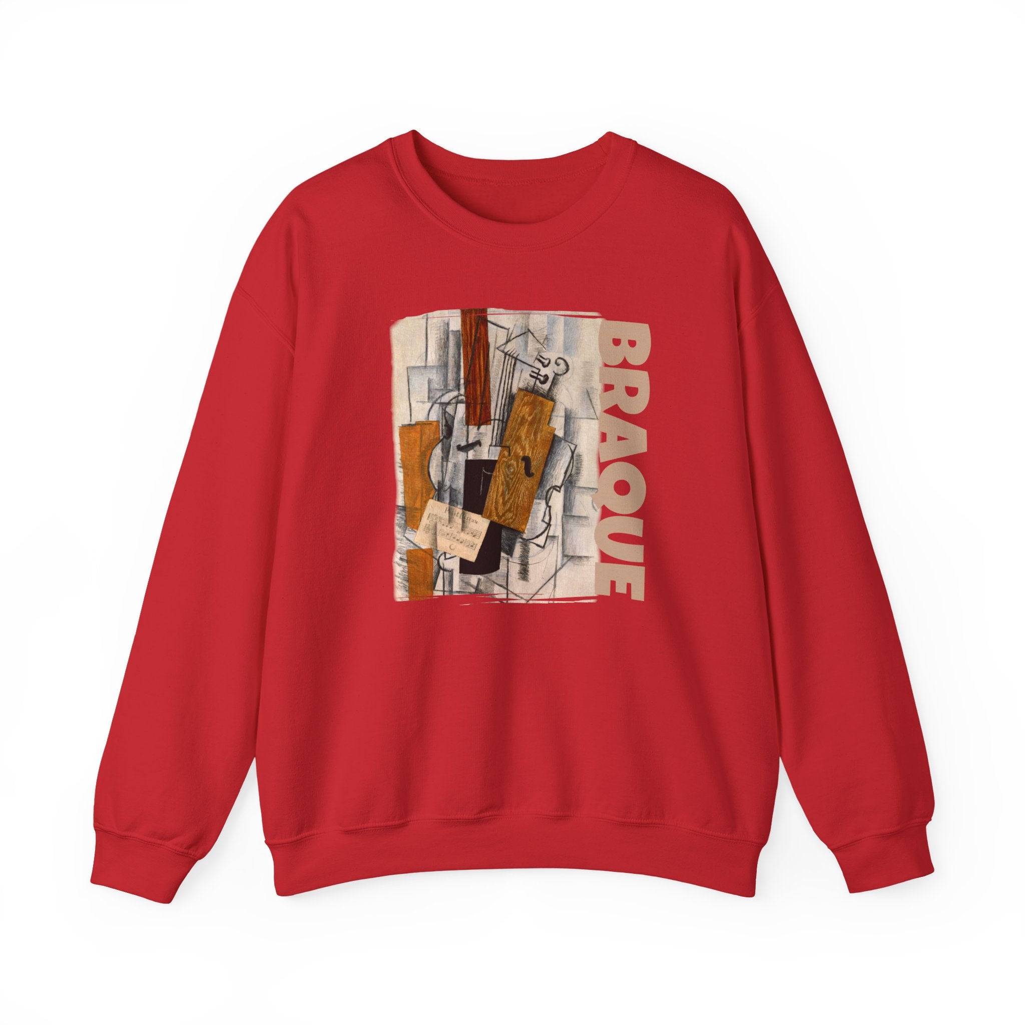 Georges Braque cubist Art print on Crewneck Sweatshirt.Medium heavy blend for easy care warmth and durability.