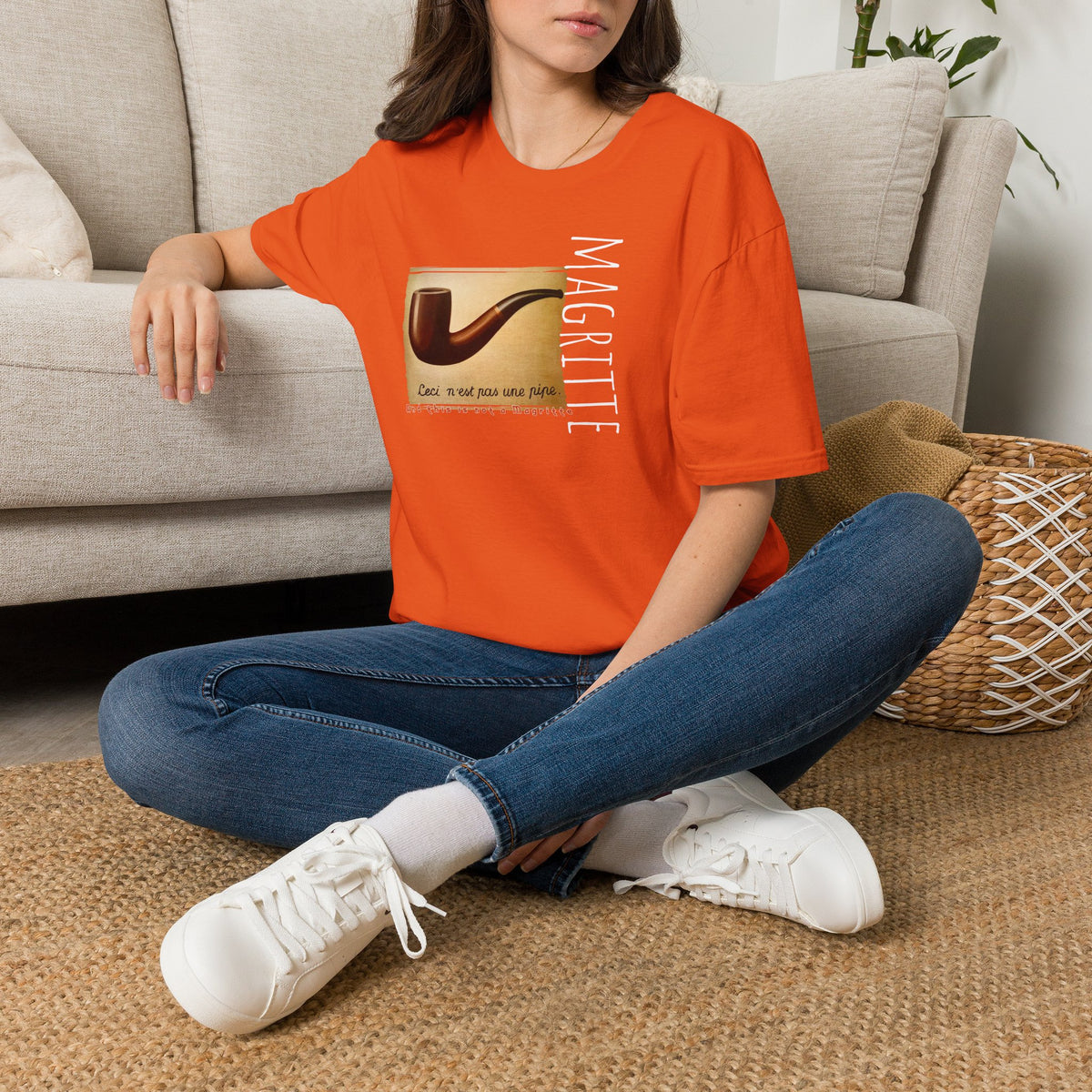 “This is not a Pipe” Surrealist style Art print by Rene Magritte on light weight cotton crew neck T shirt