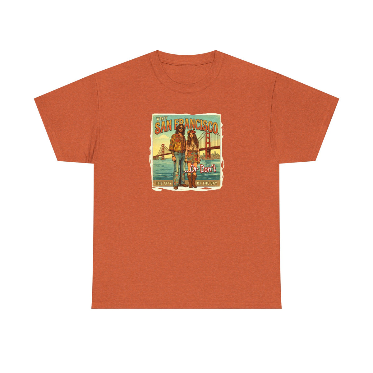 T-shirt 100 % coton de poids moyen, motif vintage « Visit San Francisco » « Ou pas ».