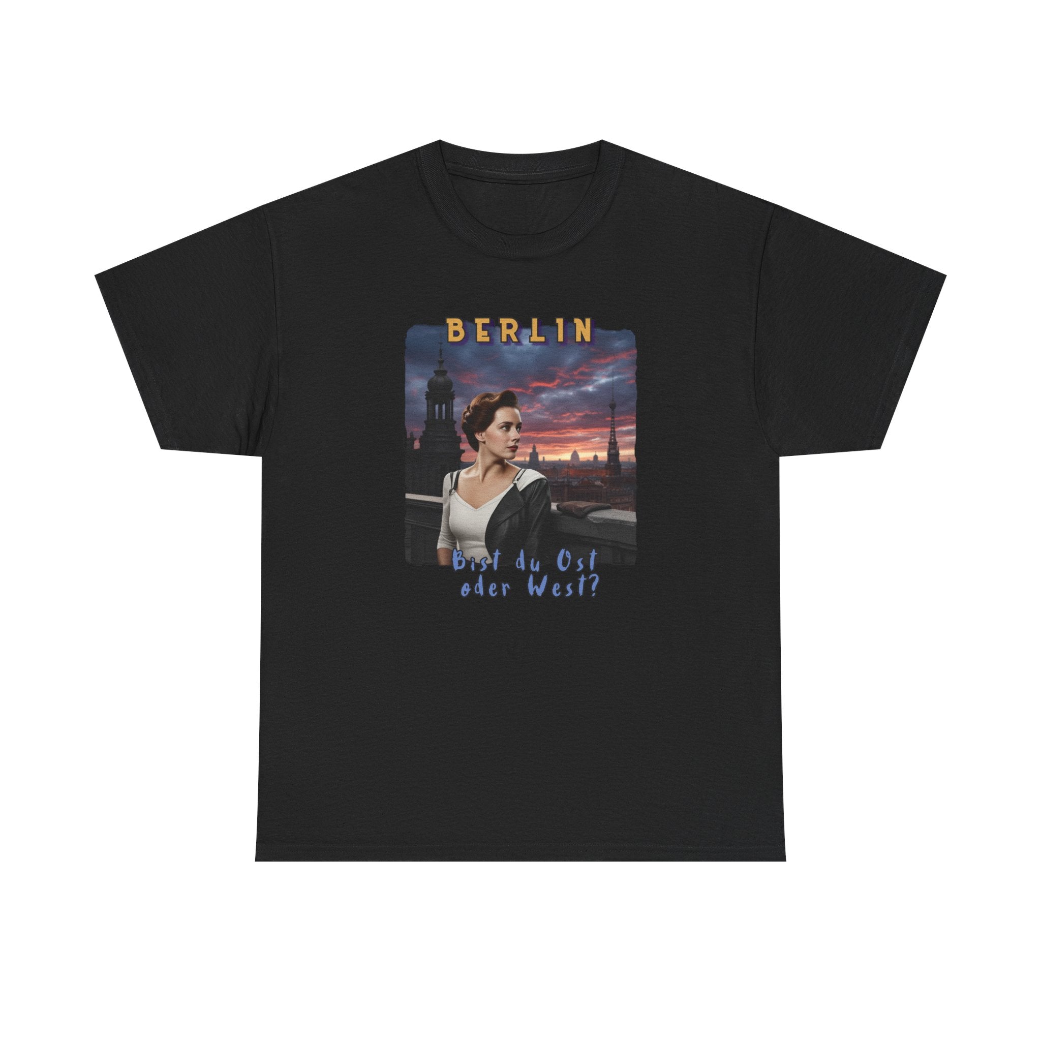 "BERLIN" Graphic Art print on Classic soft cotton tee. Remembering the Cold War and the fall of the Wall.