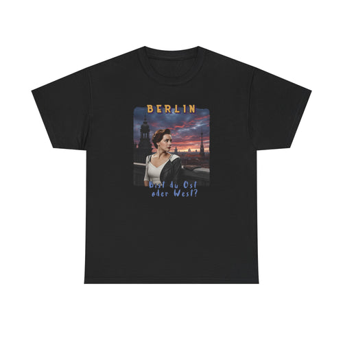 "BERLIN" Graphic Art print on Classic soft cotton tee. Remembering the Cold War and the fall of the Wall.