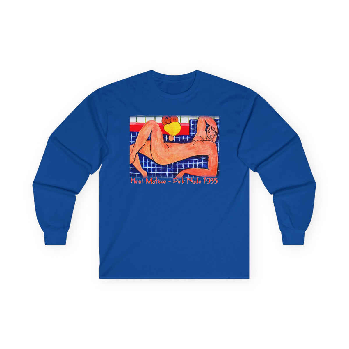 Pink Nude Henri Matisse Art print on long sleeve cotton T shirt