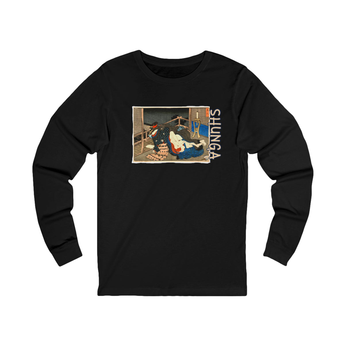 Japanese Shunga Art print on light weight long sleeve cotton T shirt.