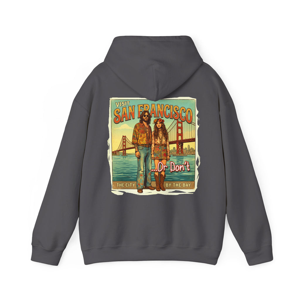 - 'Visit San Francisco' Retro Travel hoodie with Art print.