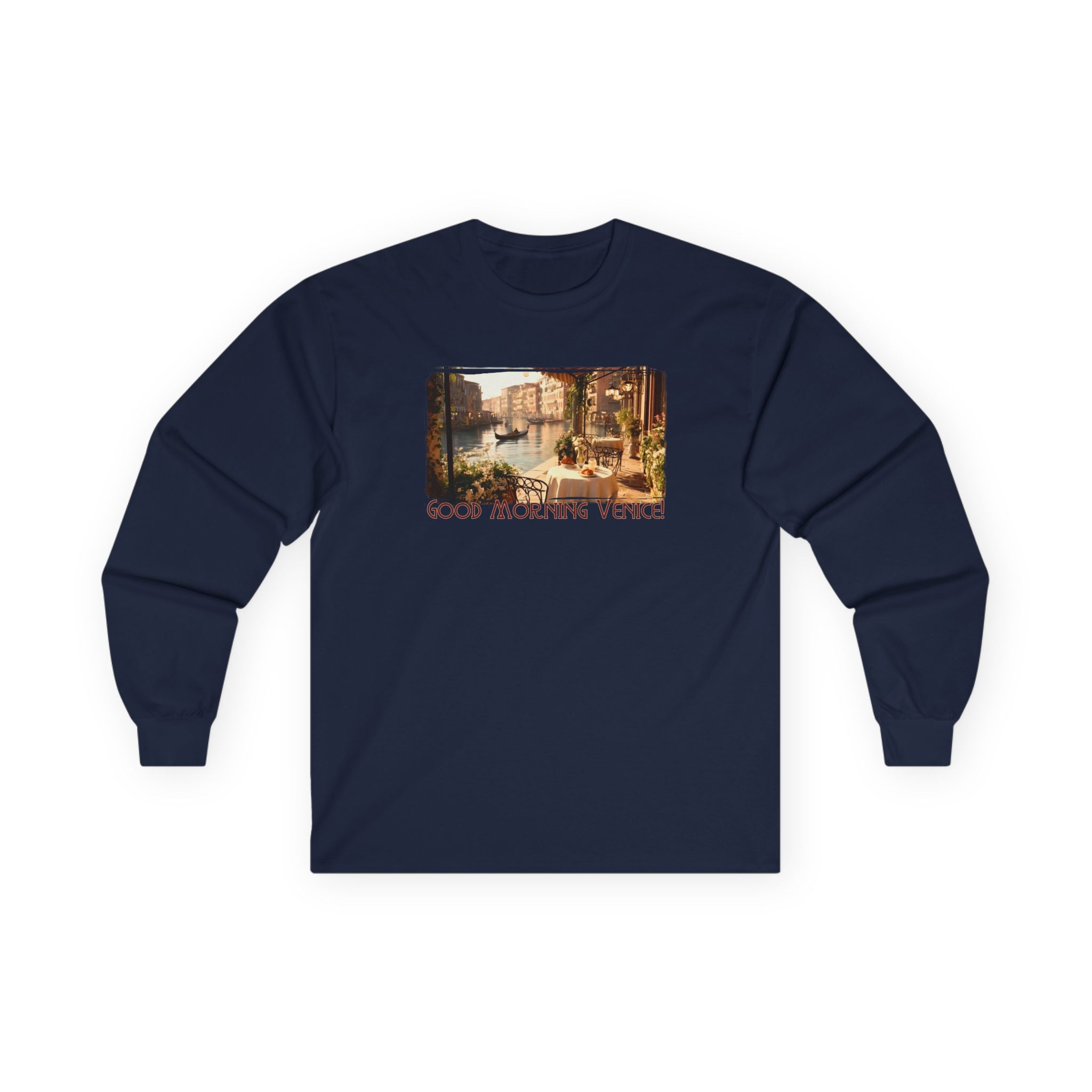 100% cotton Long Sleeve Tee — "Good Morning Venice" Vintage Art print