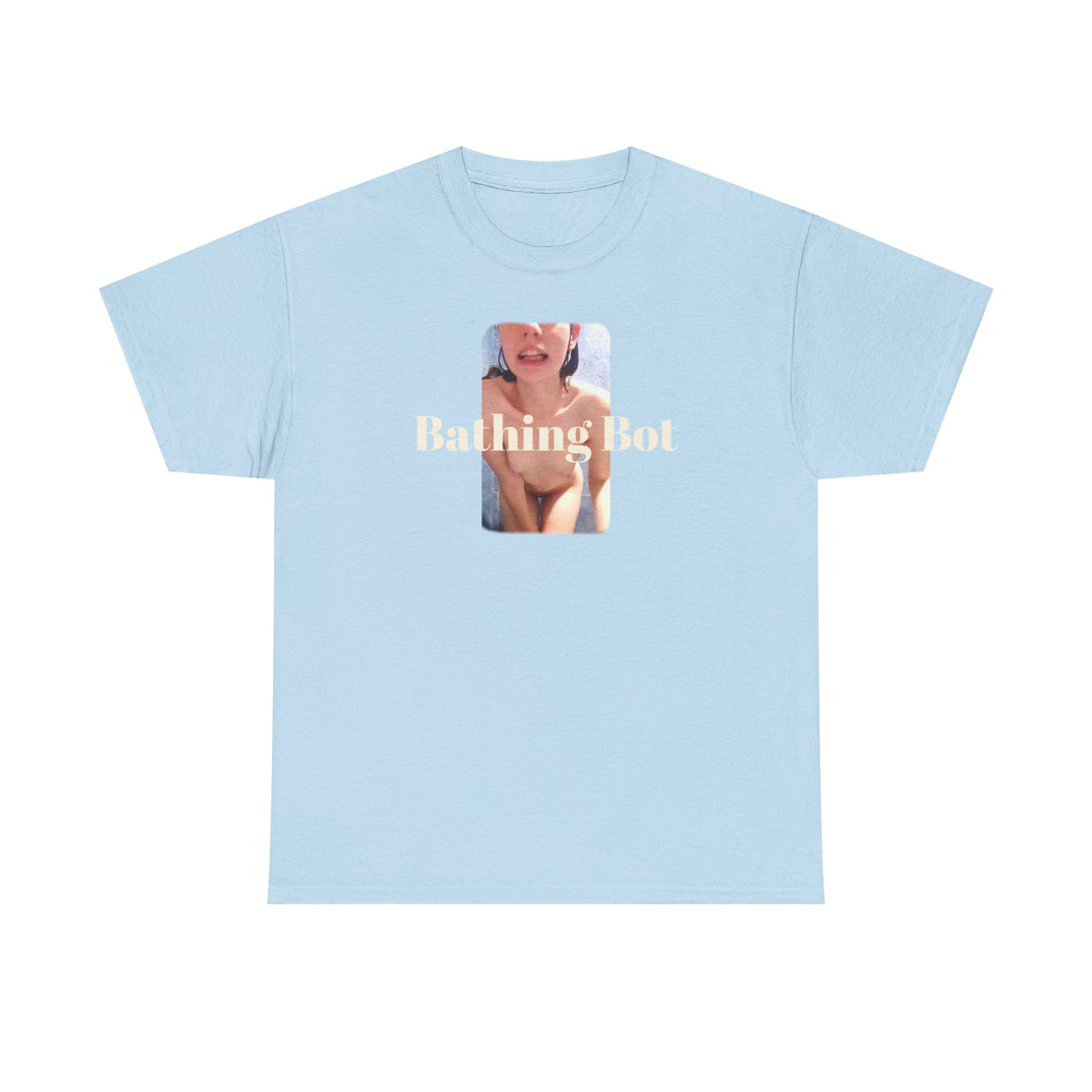 Bathing Bot T‑Shirt — Retro Photo Graphic nude on a heavy cotton T shirt