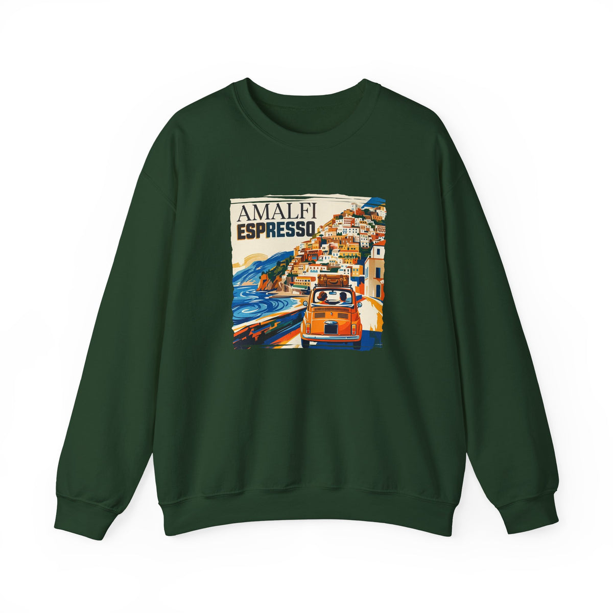'Amalfi Espresso' Art print on midweight Medium heavy 50/50 blend Sweatshirt