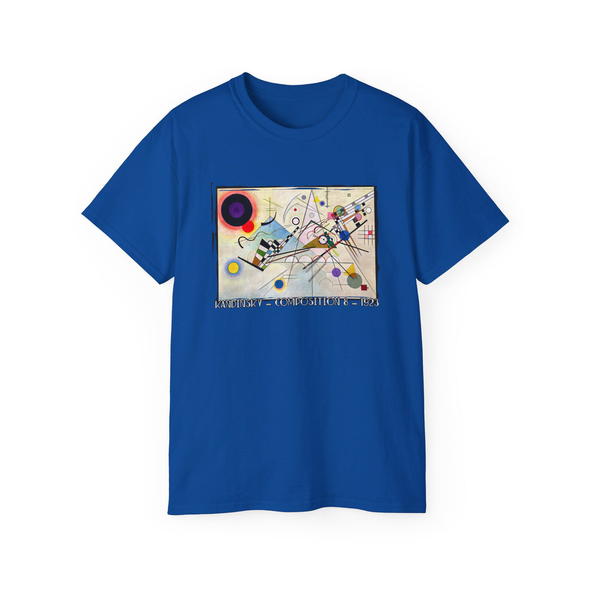 Kandinsky 'Composition8' abstract Art print on vintage feel cotton T shirt.