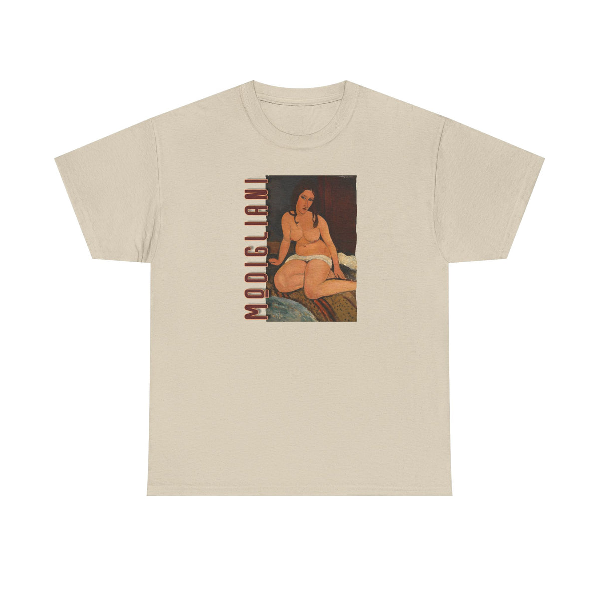 Modigliani nude on Unisex Heavy Cotton Tshirt which I'm sure he'd be pissed at!