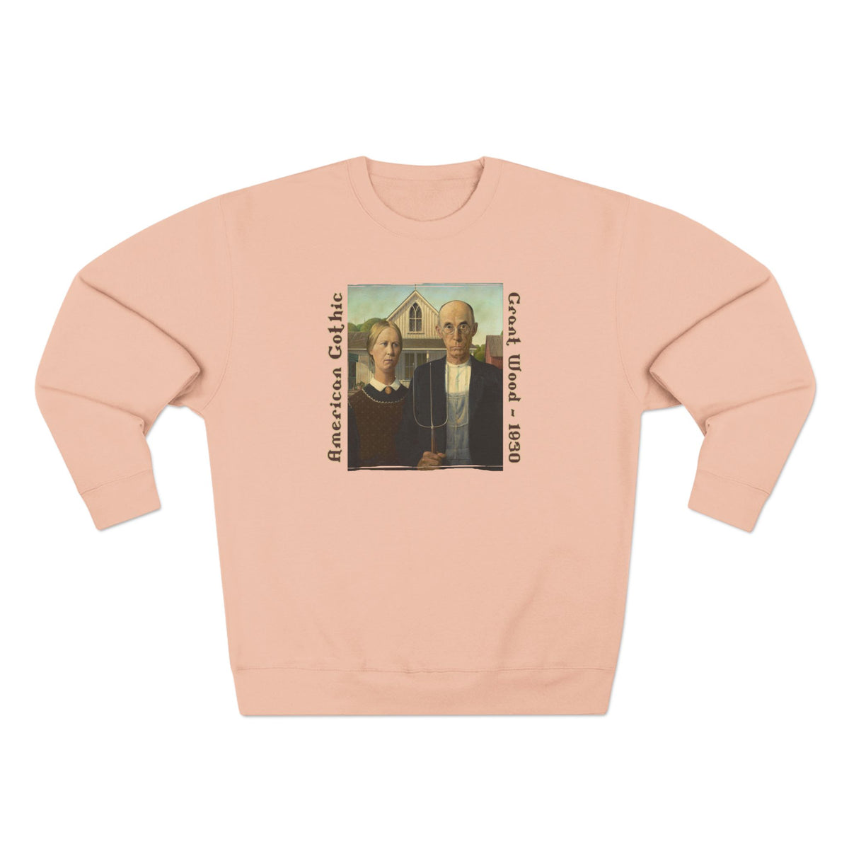 'American Gothic' cotton-rich blend medium heavy Crewneck Sweatshirt – Vintage Grant Wood Art print