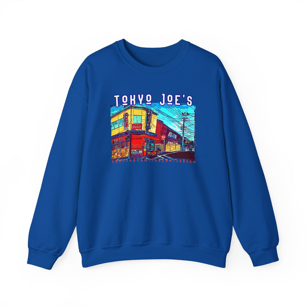Sweat-shirt ras du cou côtelé mi-lourd « Tokyo Joe's » avec imprimé artistique