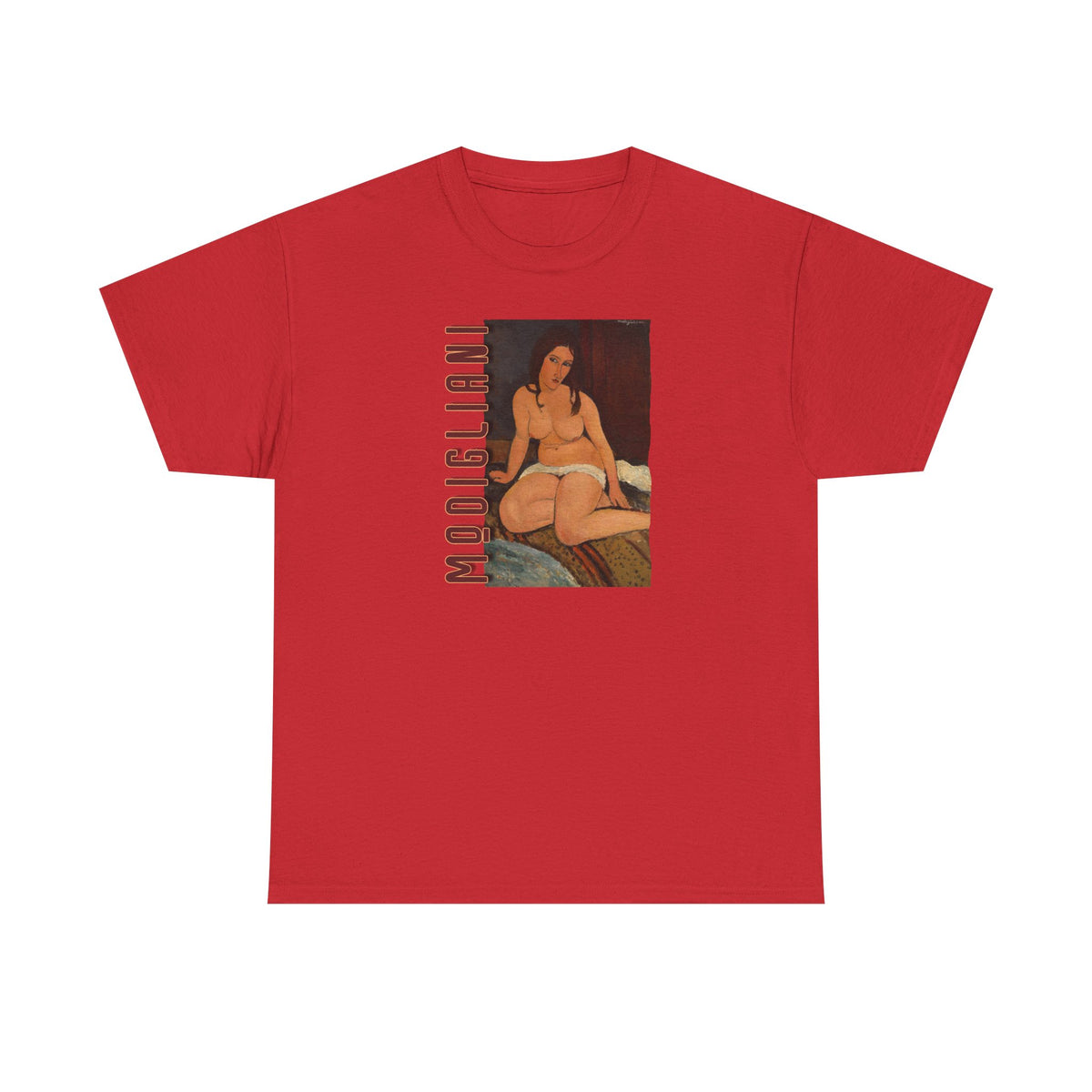 Modigliani nude on Unisex Heavy Cotton Tshirt which I'm sure he'd be pissed at!