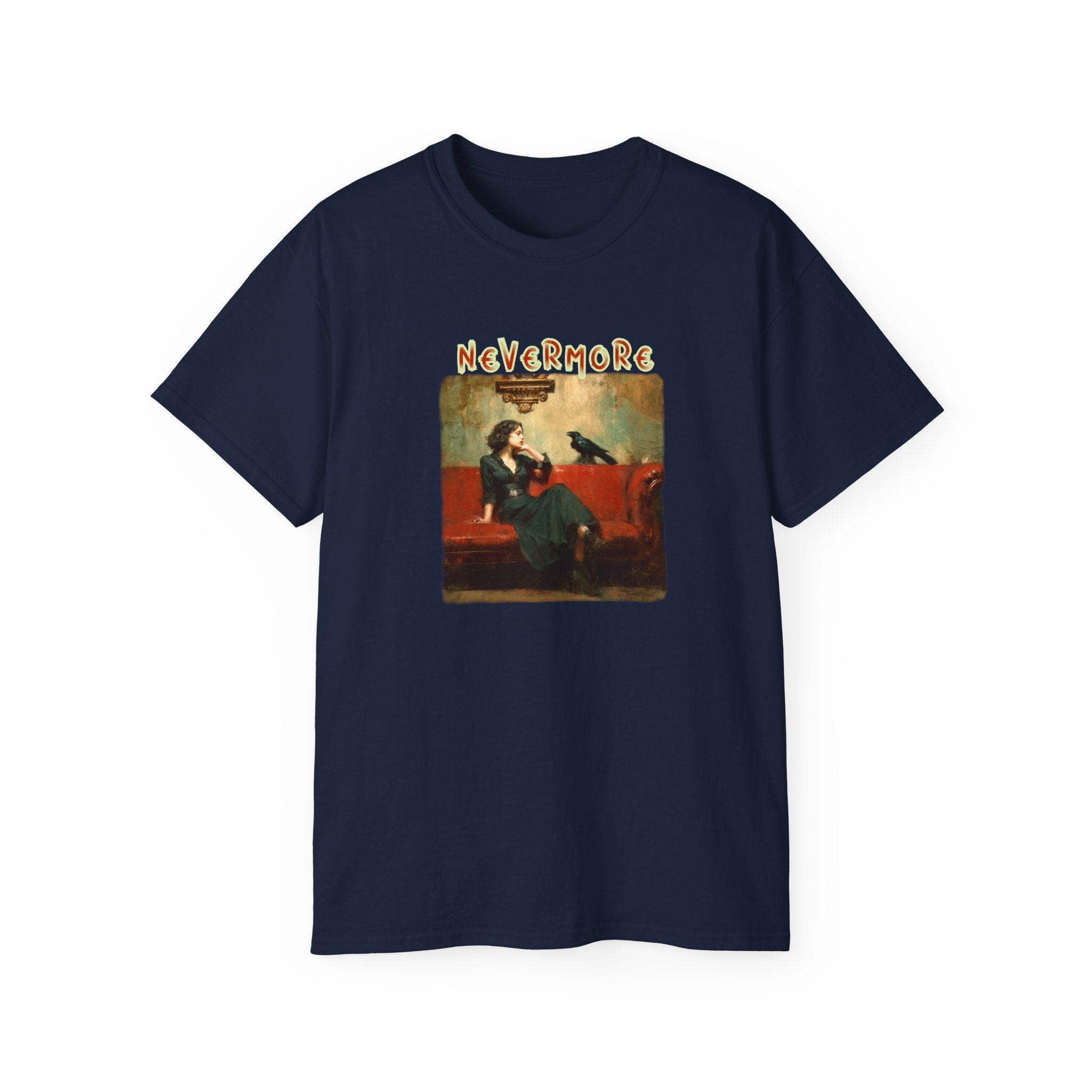 'Nevermore' Raven T-shirt — Edgar Allan Poe. Soft thick cotton Art print T-Shirt