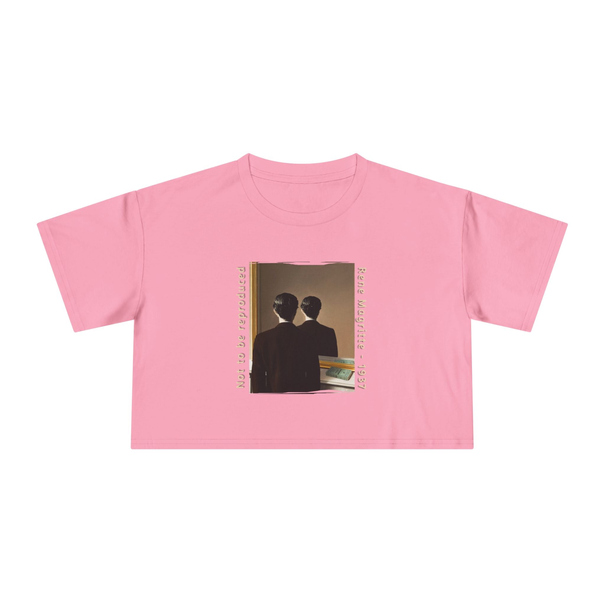 Women's Crop Tee  with Rene Magritte Art print