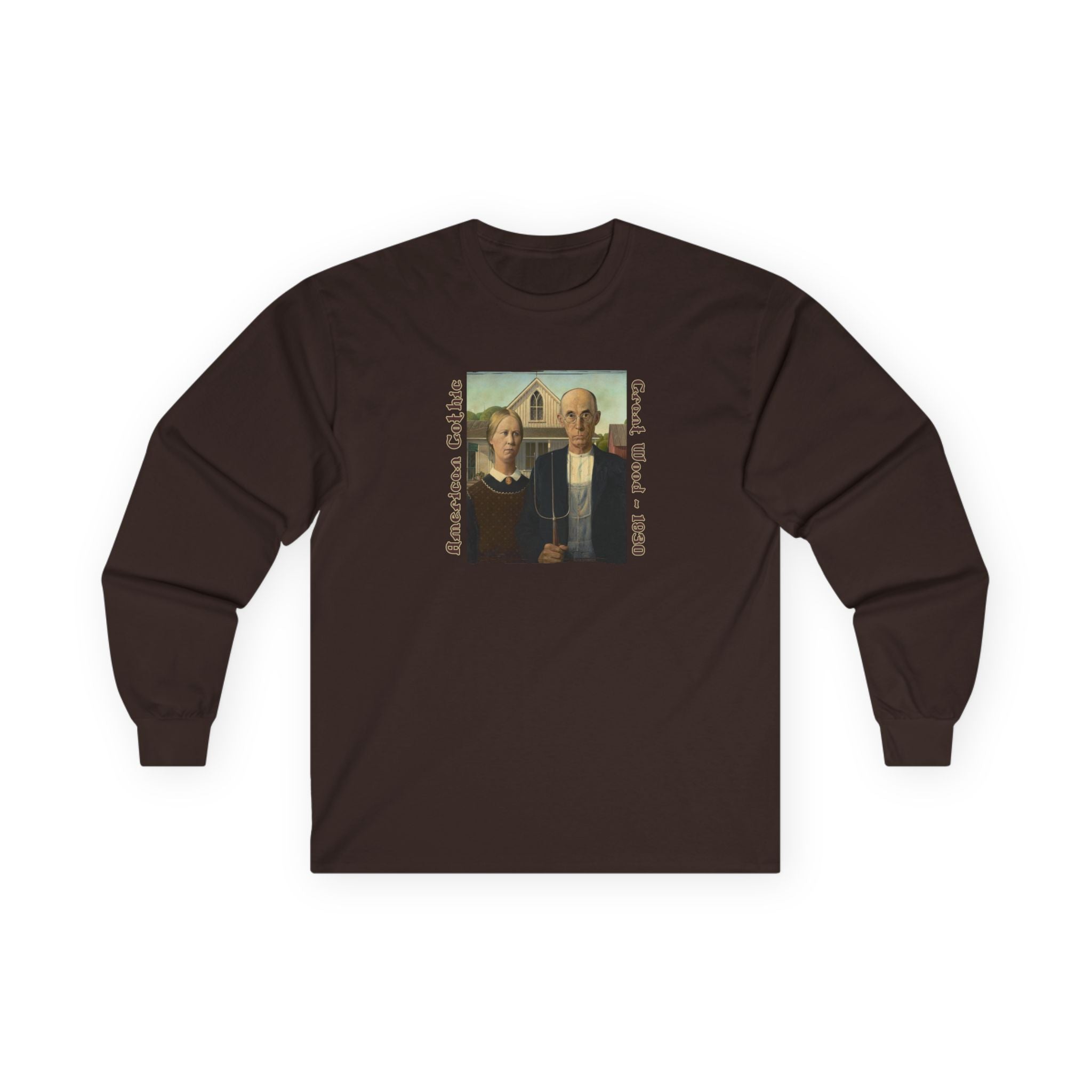 'American Gothic' midweight cotton Long Sleeve Tee — Vintage Art print