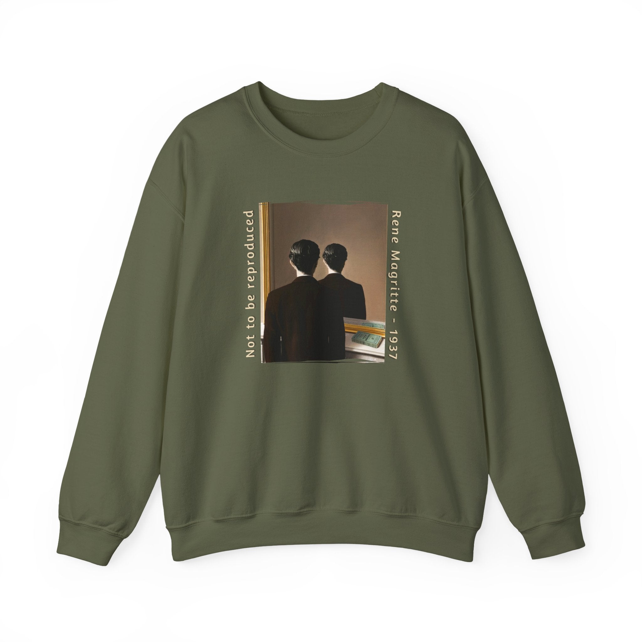 Magritte Art print 'Not to be Reproduced'. Medium heavy blend durable Crewneck Sweatshirt