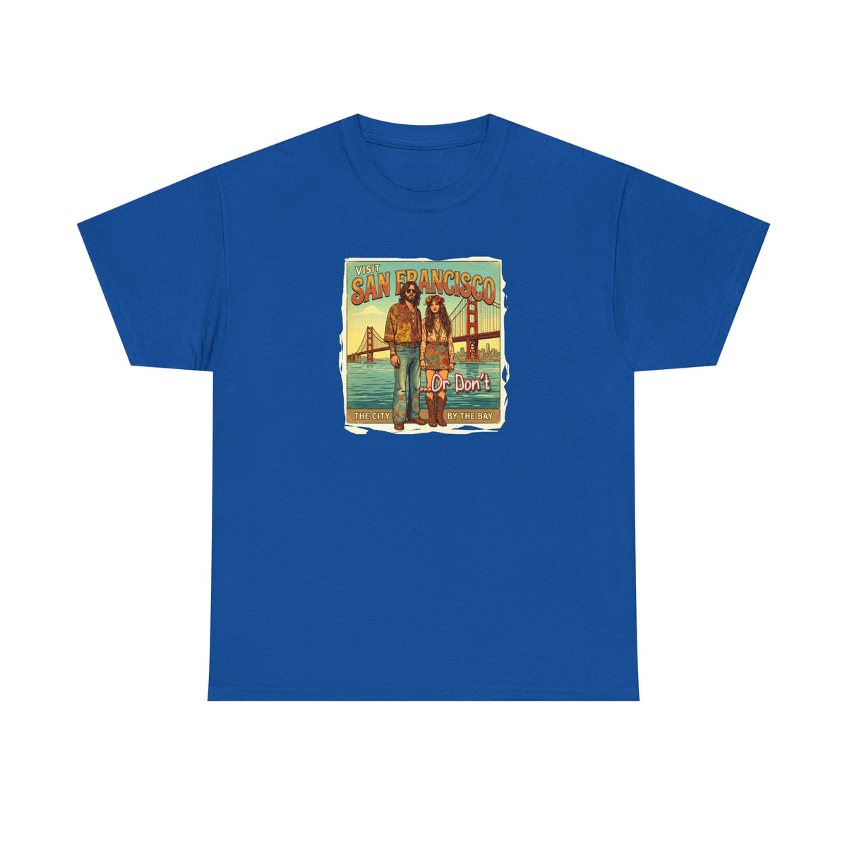 T-shirt 100 % coton de poids moyen, motif vintage « Visit San Francisco » « Ou pas ».