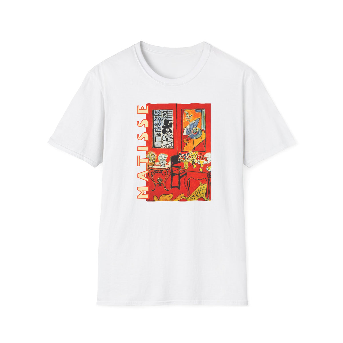 Matisse 'Red Interior' Art print on 100% lightweight cotton t shirt.
