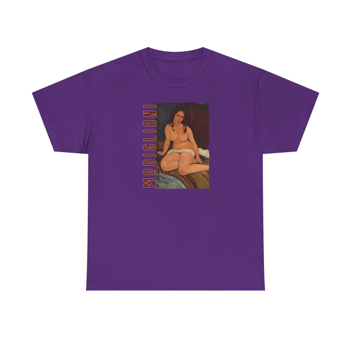 Modigliani nude on Unisex Heavy Cotton Tshirt which I'm sure he'd be pissed at!