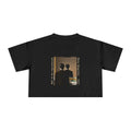 Women's Crop Tee  with Rene Magritte Art print