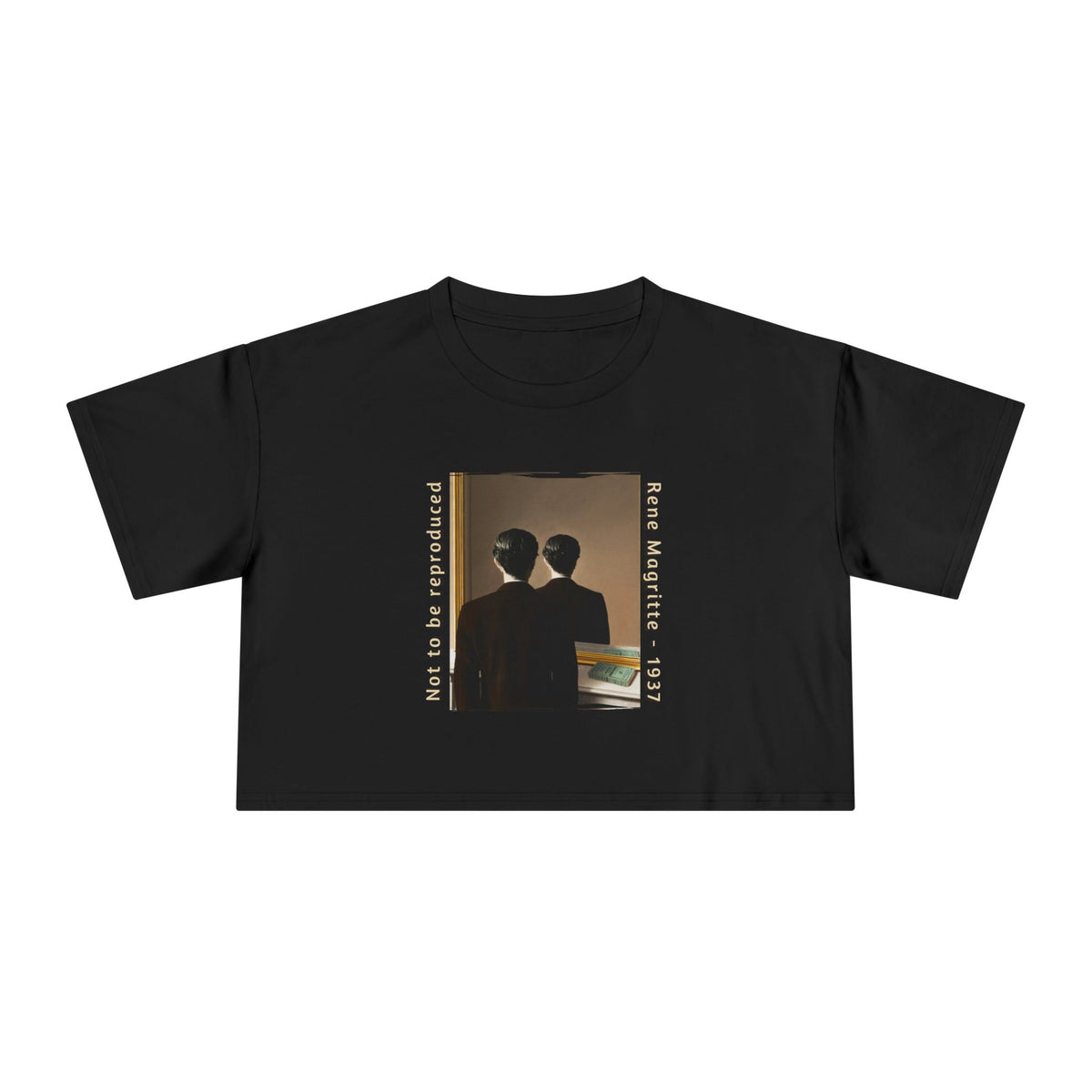 Women's Crop Tee  with Rene Magritte Art print