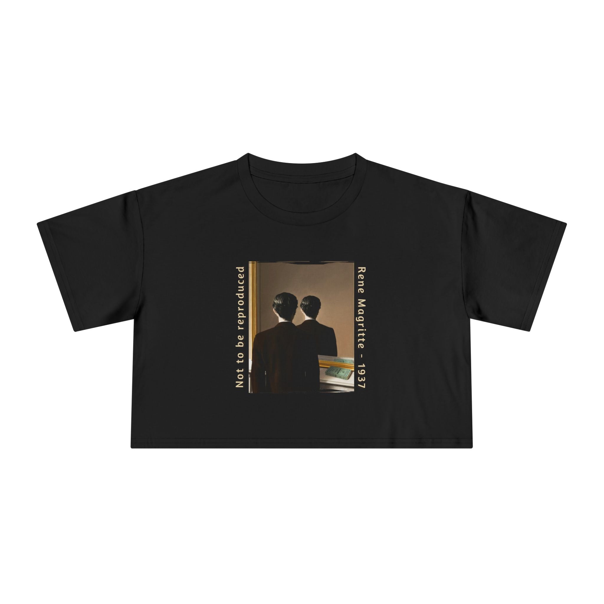 Women's Crop Tee  with Rene Magritte Art print