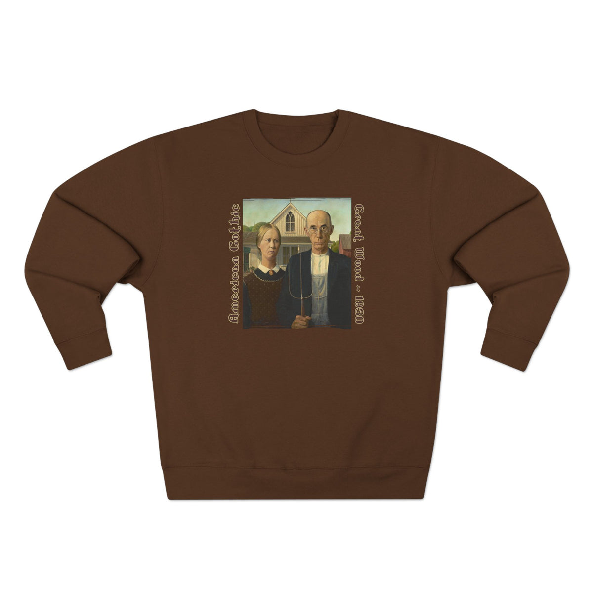 'American Gothic' cotton-rich blend medium heavy Crewneck Sweatshirt – Vintage Grant Wood Art print