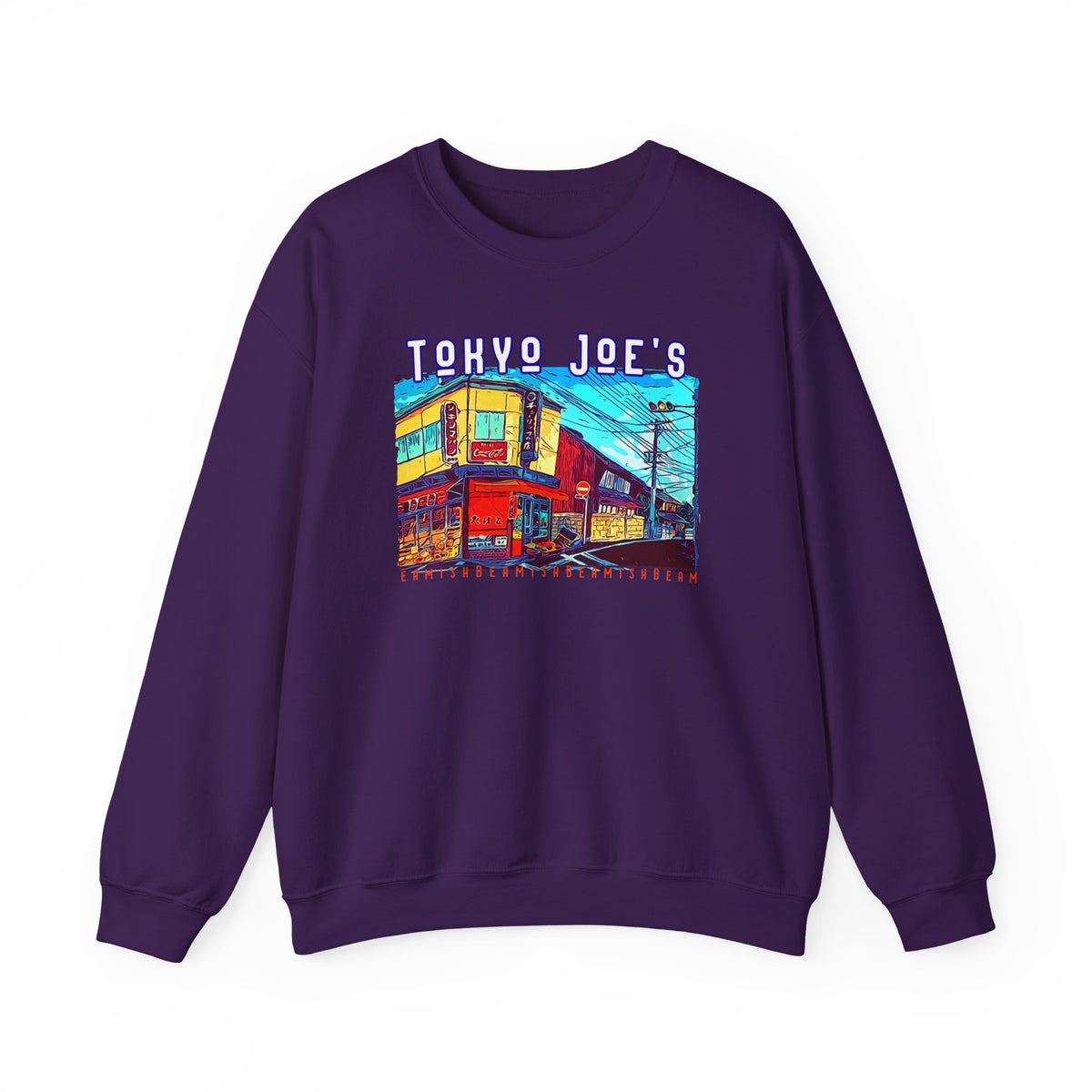 Sweat-shirt ras du cou côtelé mi-lourd « Tokyo Joe's » avec imprimé artistique