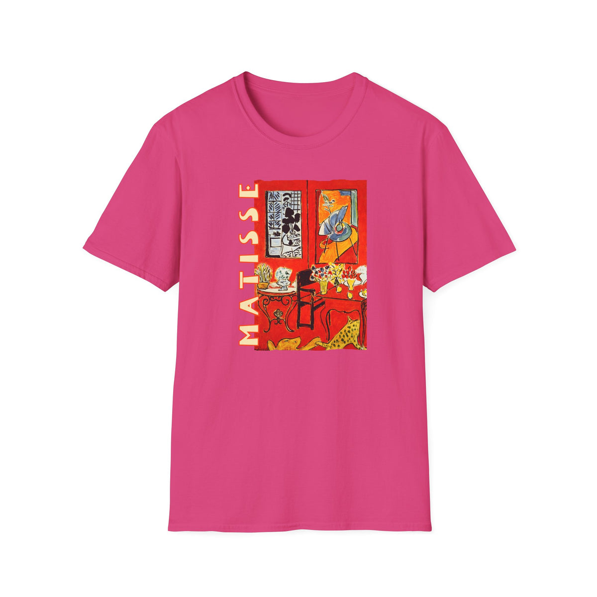 Matisse 'Red Interior' Art print on 100% lightweight cotton t shirt.