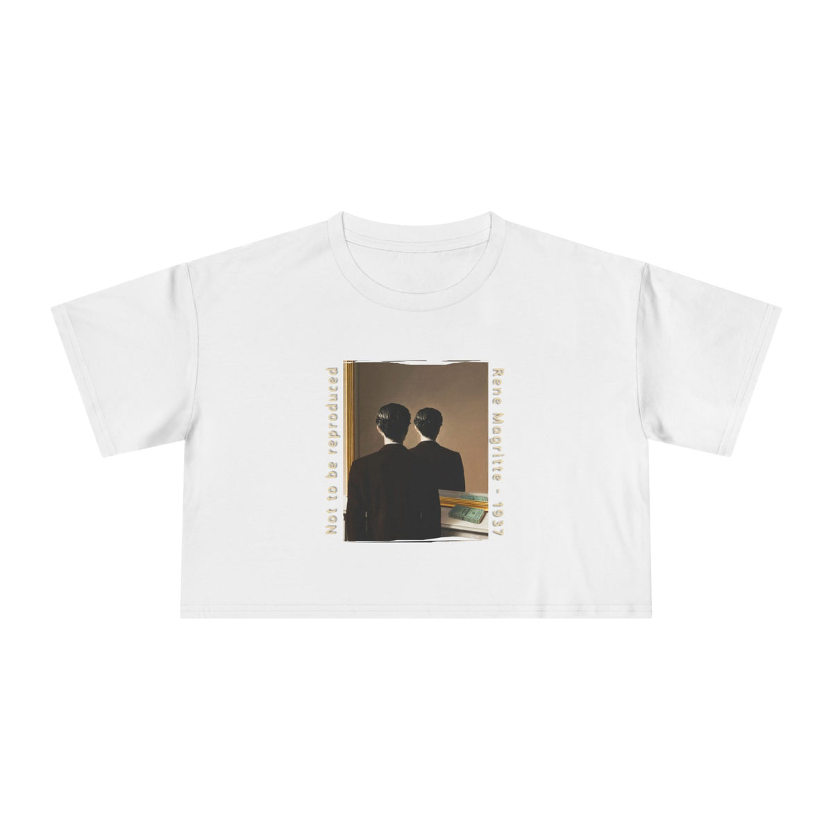 Women's Crop Tee  with Rene Magritte Art print