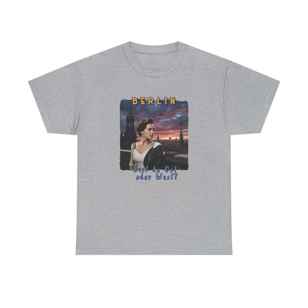 "BERLIN" Graphic Art print on Classic soft cotton tee. Remembering the Cold War and the fall of the Wall.