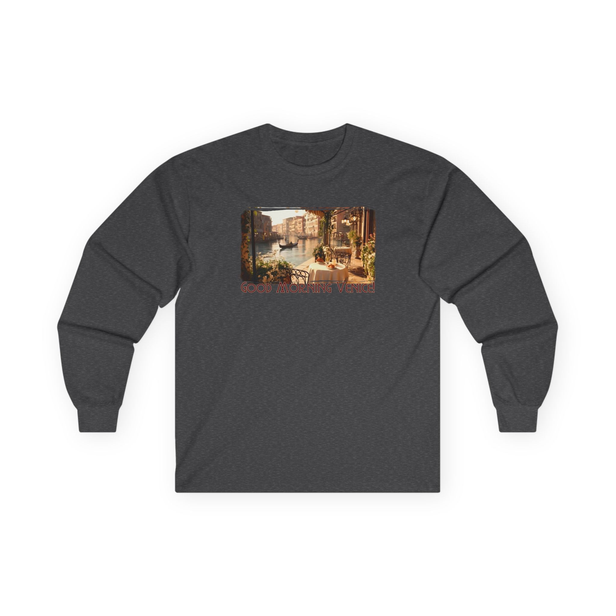 100% cotton Long Sleeve Tee — "Good Morning Venice" Vintage Art print