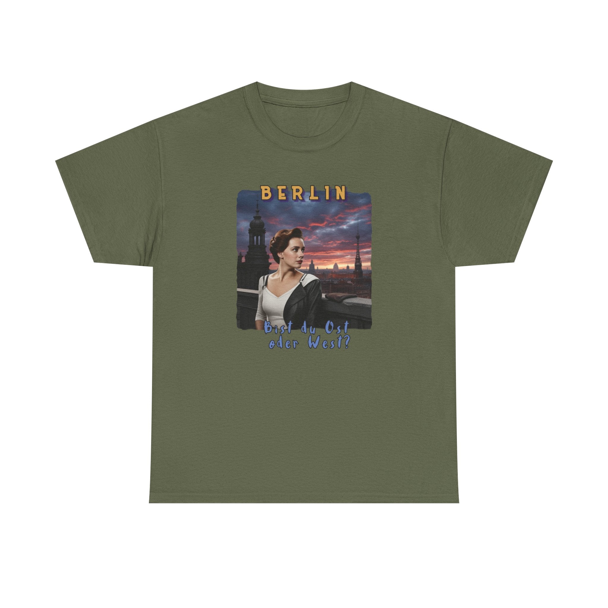"BERLIN" Graphic Art print on Classic soft cotton tee. Remembering the Cold War and the fall of the Wall.