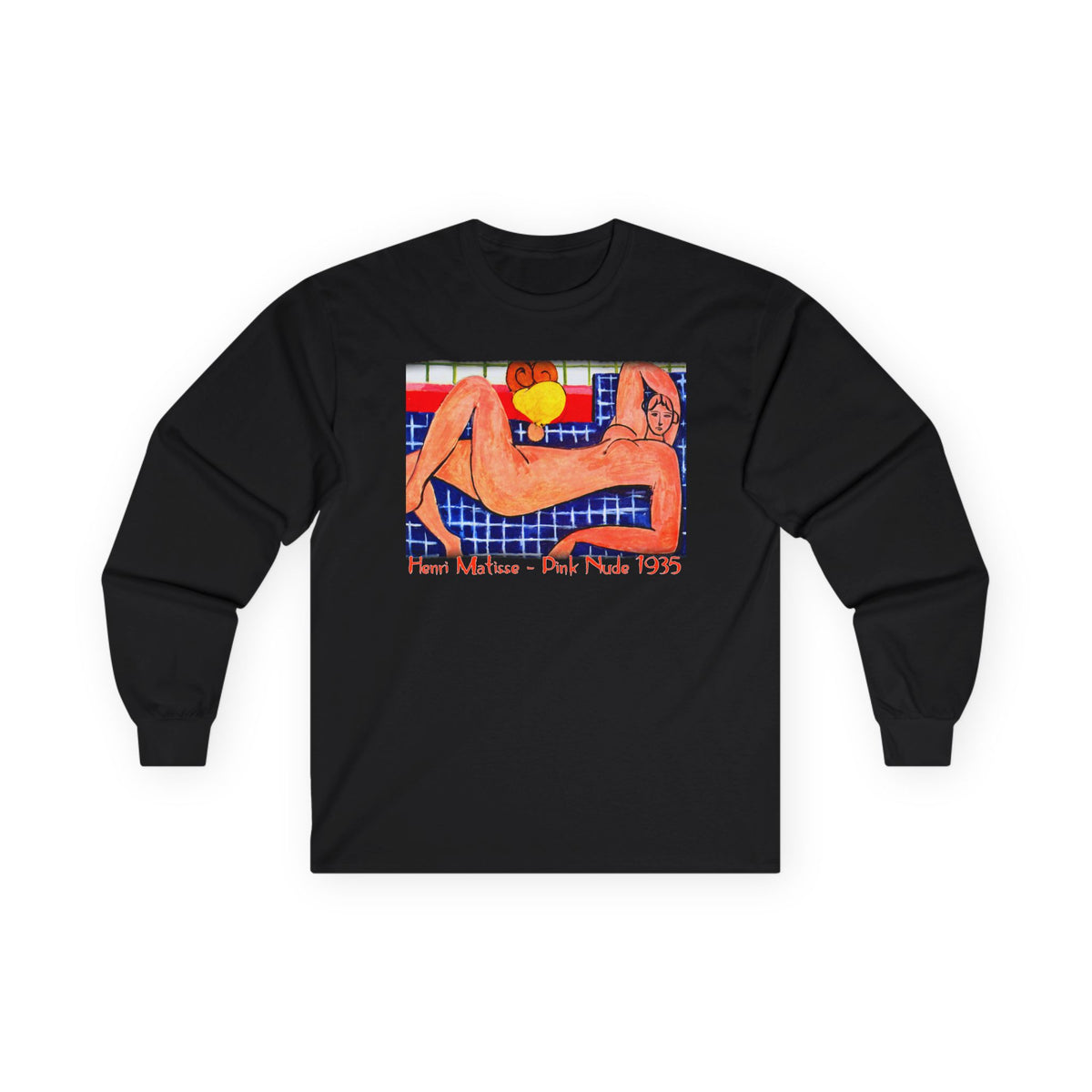 Pink Nude Henri Matisse Art print on long sleeve cotton T shirt